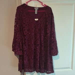 Catherines Purple Lace Blouse